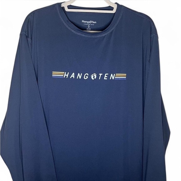 Hang Ten XL Navy UV Protection Long Sleeve Shirt UPF 50+ Activewear - Picture 3 of 5
